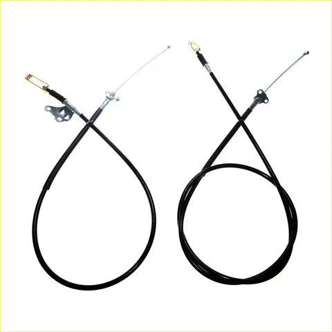 Black rubber-coated rear hand parking brake and clutch cables with metallic connectors for Toyota Hilux 2004-2015