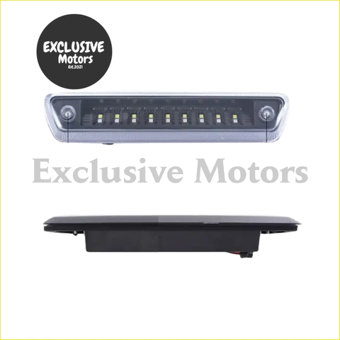 Silver led light bar rear view with sleek modern design and multiple illuminated segments for ford f150 brake light