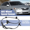 Black rear left abs sensor for Toyota Hilux VIII pickup with coiled cable and plastic connectors, back side view