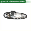 Rear left exterior door handle for toyota land cruiser 2008-2021 black and chrome sleek oval design back view