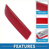 Rear left side bumper reflector for toyota rav4 2006-2012 red rectangular with textured abs housing and reflector