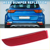 Rear left side bumper reflector for toyota rav4 2006-2012 red textured rectangular with curved edges back view