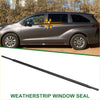 Black rear left weatherstrip window seal for toyota sienna minivan 2011-2022 shown from back side