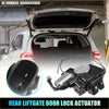 Rear liftgate door lock actuator motor for toyota rav4 2013-2018 black silver plastic housing with cylindrical motor and wiring back view