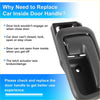Black plastic rear right passenger side interior door handle for Toyota Tundra with rectangular grip and latch mechanism