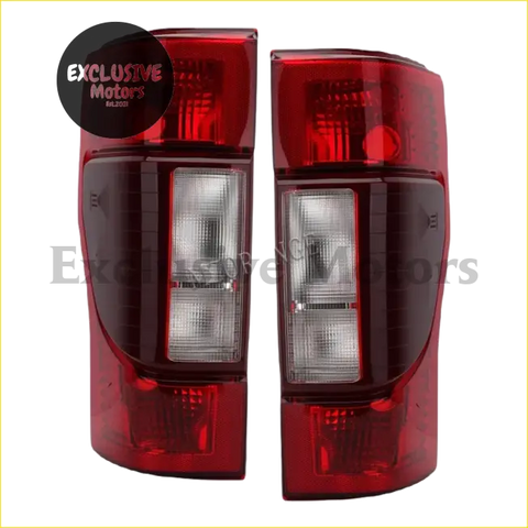 Rear tail brake lights for ford f250 2020-2023 red plastic with clear lens sections and glossy finish back view