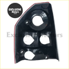 Back side of black plastic rear taillight housing with red trim and three circular cutouts for chrysler 300 300c 2005-2007