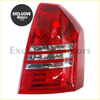 Rear taillights x2 for chrysler 300 300c 2005-2007 showing red plastic with clear lens and chrome trim