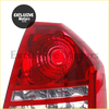 Rear taillight x2 for chrysler 300 300c 2005-2007 red plastic with circular lens and chrome trim shown from back side