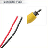 Rear view of yellow rca connector with metallic pin and textured plastic housing for toyota 86 rear camera adapter cable
