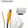 Yellow rca connector with metallic pin and red black wires on the back of rear view camera adapter wire harness for toyota levin 2021