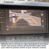 Rearview camera adapter wire harness for toyota tundra 2014 showing car infotainment screen with parking guide lines