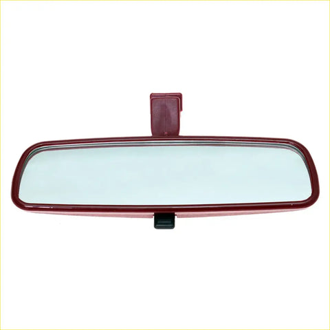 Rear view mirror carmine maroon plastic with rectangular reflective surface and black clips for toyota hilux 1997-2005