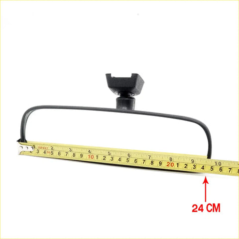 Black plastic rearview mirror mount with adjustable head length 24 cm for Toyota Hilux 2004-2015 shown from back side