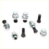 Set of chrome and black lug nuts with hex heads and threaded shafts for rear wheel nut chrome toyota hilux 1997-2005