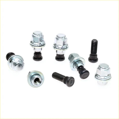 Set of chrome and black lug nuts with threaded bolts for rear wheel nut stud set Toyota Hilux 1997-2005