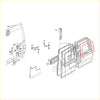 Red-framed rectangular rear window weatherstrip panel for nissan patrol safari 1980-1986 exploded view diagram