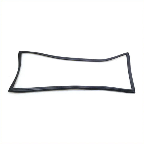 Black rubber rear windshield weatherstrip seal for nissan datsun 521 van 1968-1972 shown from back side
