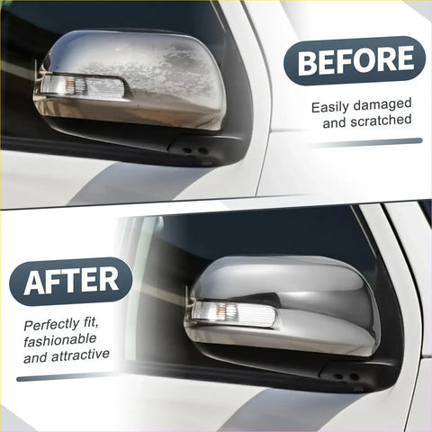 Shiny chrome plated rearview mirror cover cap for toyota hilux vigo designed to protect and enhance exterior look