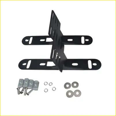 Black metal recovery track side bracket set with screws and washers for rhino pioneer yakima platform