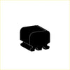 Black plastic smd component with rectangular body and four rounded base protrusions for redback catback exhaust