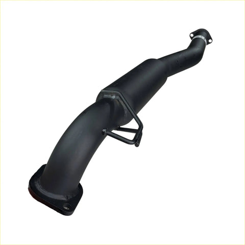 Black matte finished redback 2.5 inch catback exhaust pipe with curved design and flanged ends for vehicle installation