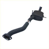Black redback 2.5 inch centre muffler exhaust with curved pipe and cylindrical muffler for holden commodore vs sedan back view