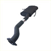 Black redback 2.5 inch centre muffler exhaust with curved pipe for holden commodore vs sedan back side view