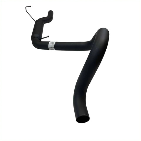 Black rubber engine coolant hose with curved design and metal fittings for redback 2.5 inch rear hotdog ford falcon sedan