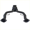 Black metal exhaust manifold with flanged ends and dual pipes for redback 3 sports centre holden commodore ve 6.0l