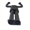 Black dual-exhaust manifold with flanged ends and mounting brackets for redback 3 inch sports centre on holden commodore ve