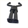 Black dual-exhaust manifold with flanged ends and mounting brackets for redback 3 inch sports centre Holden Commodore ve