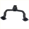 Black catalytic converter with flanged ends and central housing for redback 3 inch sports centre holden commodore ve