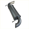 Black metal redback 4x4 exhaust system with polished chrome tip shown from the back for suzuki jimny 3 and 5 door
