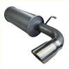 Redback 4x4 exhaust system with shiny chrome tip and matte black body for suzuki jimny 3 door models back view