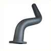 Black metal exhaust manifold with curved angular design and flanged base for redback 4x4 exhaust system suzuki jimny