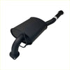 Black matte redback exhaust muffler with two curved pipes and mounting brackets for ford falcon ba bf sedan catback