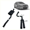 Black redback exhaust system components for ford falcon ba bf sedan 25 inch catback with centre shown from back side