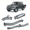 Gray metallic redback extreme duty 4 inch dpf back exhaust components for toyota landcruiser 79 backside view