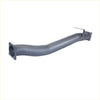 Gray metallic exhaust manifold with flanged ends and curved tubes on the backside of redback extreme duty 4 inch dpf back exhaust for toyota landcruiser 79