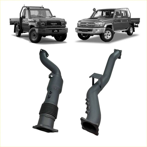Black metal exhaust manifold back side for toyota land cruiser lc79 redback extreme duty 4 exhaust dpf adapter pipe with cat