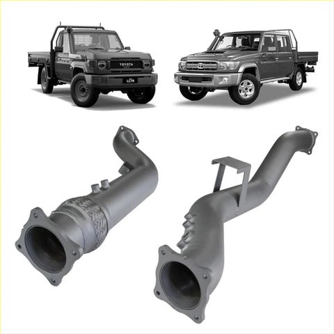 Gray metallic redback extreme duty 4 inch exhaust dpf adaptor kit with flanged ends and braided section for toyota