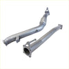 Silver metallic exhaust manifold with meshed section and flanged ends for redback extreme duty exhaust dpf adaptor kit
