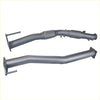 Gray metallic exhaust manifold with braided heat shield and flanged ends for redback extreme duty exhaust dpf adaptor kit