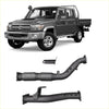 Dark gray metallic redback extreme duty exhaust dpf adaptor kit with mesh wrap and brackets for toyota landcruiser