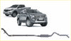 Silver metallic redback extreme duty exhaust system for ford ranger 3.2l showing back side details