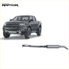 Black ford ranger raptor pickup truck with matte finish and rugged tires featuring redback extreme duty exhaust system
