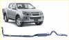 Silver Isuzu d-max pickup truck shown with matching redback extreme duty exhaust system for 2012 to 2016 models