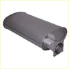 Gray metallic redback extreme duty exhaust pipe with cylindrical body and flanged mount for isuzu d-max 07 2020 on back view
