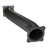 Black metal exhaust manifold with flanged ends and bolt holes for redback extreme duty exhaust nissan patrol